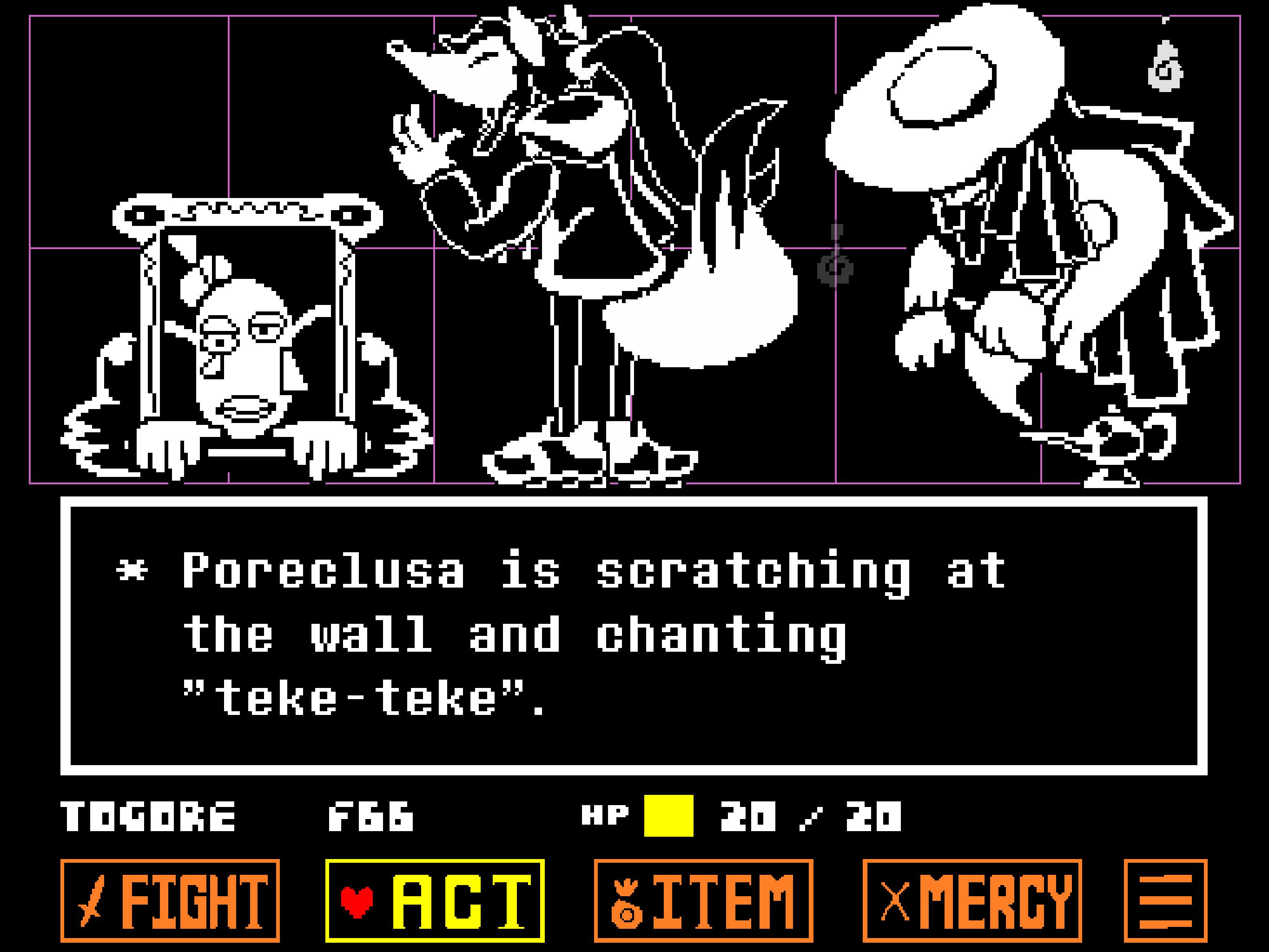 Battle with Poreclusa, Jane-Ko, and Canvasso.