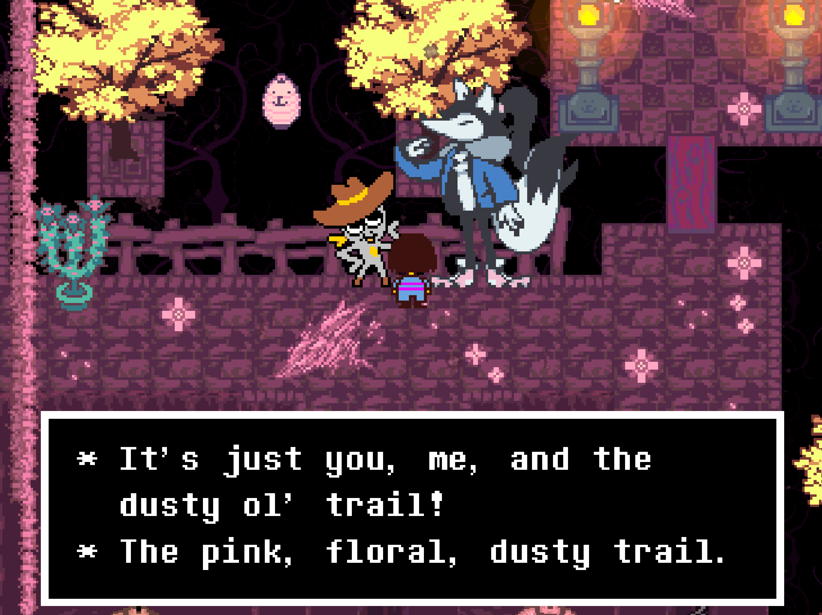 A Cowboy and Jane-Ko standing in Sakura Layer.