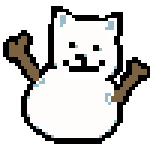 A snowman with a dog face.