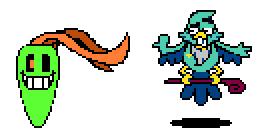 A Larpy eyeing a vitamoid.